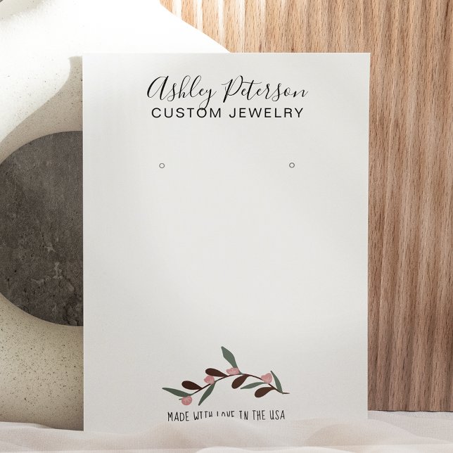 Editable floral boho  jewellery earring display business card (Creator Uploaded)