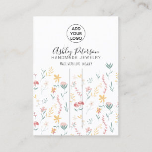 Editable floral logo  jewellery hair clip barrette business card