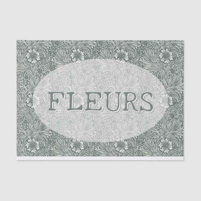 Editable Floral Medallion Decoupage William Morris Tissue Paper (Front)