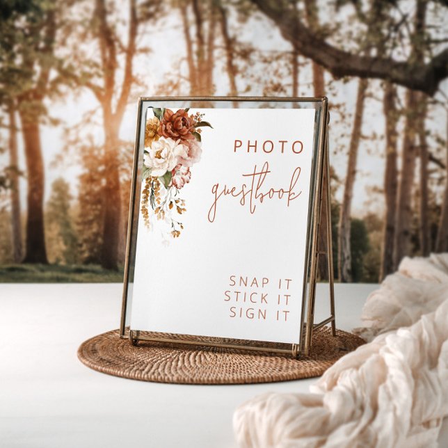 Editable Floral Sunset Wedding Guestbook Sign (Creator Uploaded)