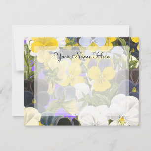 Editable Floral Violets and Pansy Pattern Card