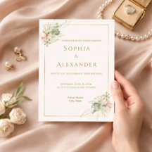 Editable Floral Wedding Invitation Template
