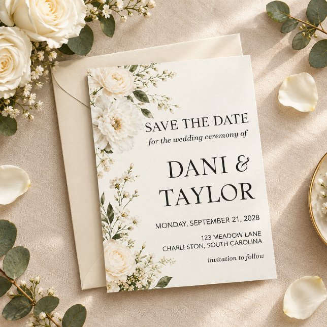 Editable floral wedding invitation template (Creator Uploaded)