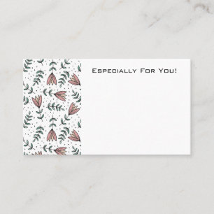 Editable Flower Shop Boutique Bouquet Message Card