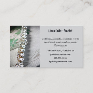 Editable Flute Flautist Business Card