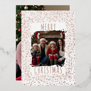 Editable Foil Christmas Card Template Two Photos