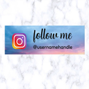 Editable Follow Me Social Media QR Code  Mini Business Card