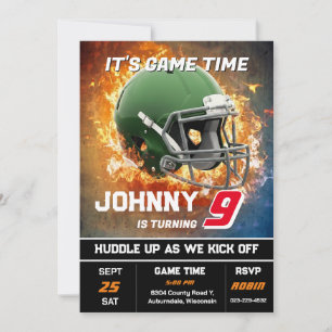 Editable Football Birthday Invitation