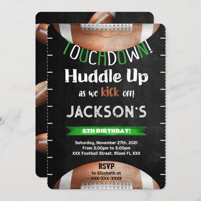 Editable Football Invitation (Front/Back)