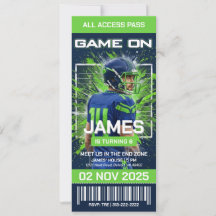 Editable Football Ticket Birthday Invitation