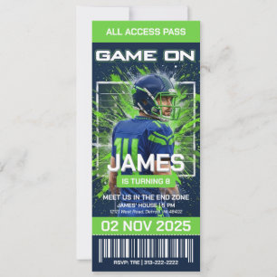 Editable Football Ticket Birthday Invitation