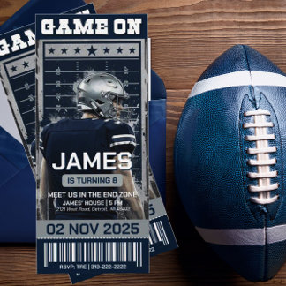 Editable Football Ticket Birthday Invitation