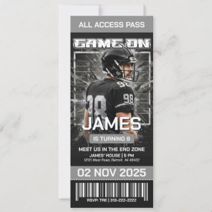 Editable Football Ticket Birthday Invitation