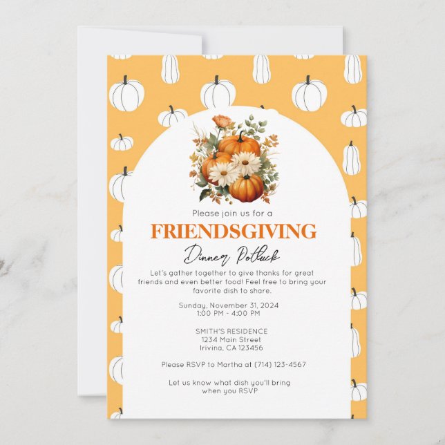 Editable Friendsgiving Party Invitation Template (Front)