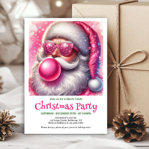 Editable Funny Santa Heart Glasses Christmas Invitation