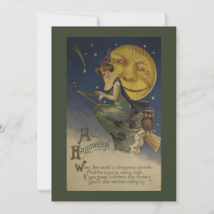 Editable Funny Vintage Halloween Holiday Card
