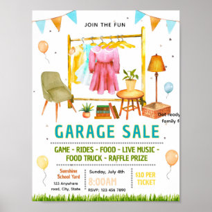 Editable garage sale flyer poster