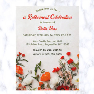 Editable Garden Flowers  Invitation Postcard