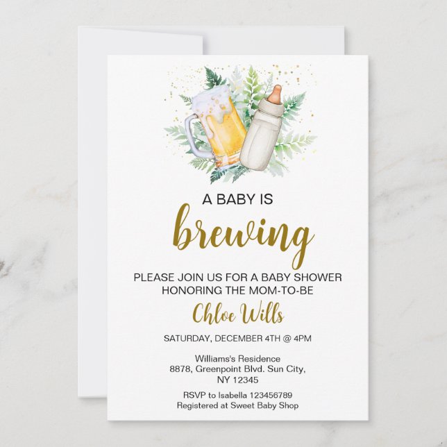 Editable Gender Neutral Baby Shower Invitation  (Front)