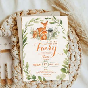 Editable Gender Neutral Fall Woodland Baby Shower Invitation