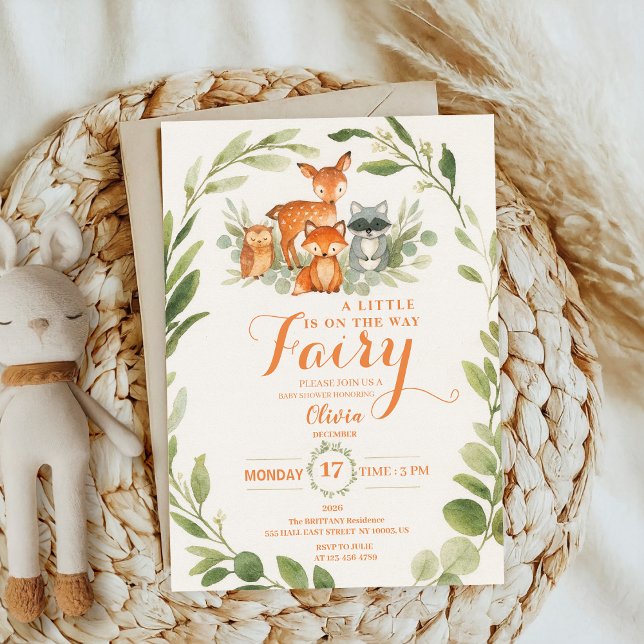 Editable Gender Neutral Fall Woodland Baby Shower Invitation (Creator Uploaded)