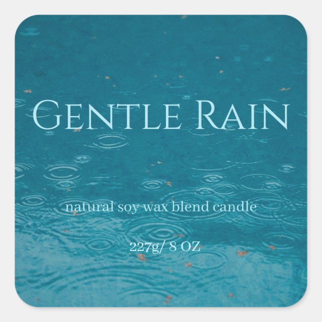 Editable Gentle Rain Product Square Sticker (Front)