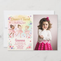 Editable Girl’s Dance Invite with photo