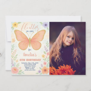 Editable Glitter Butterfly Birthday Invitation