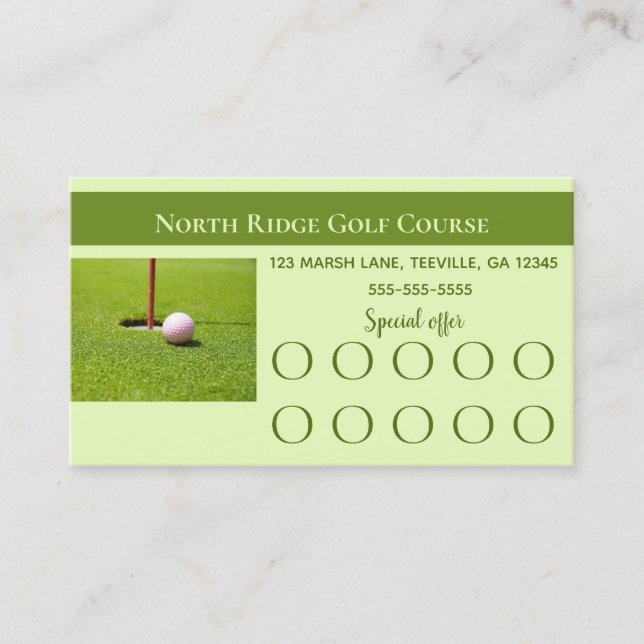 Editable Golf Loyalty Card (Front)