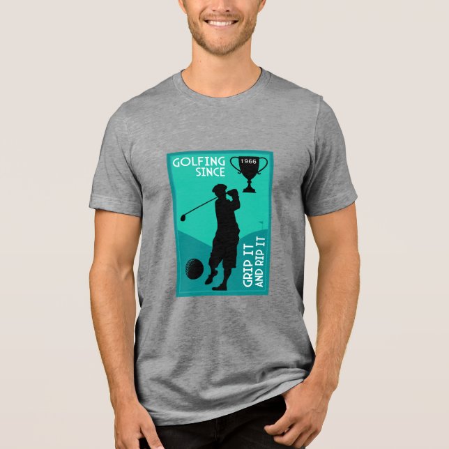 Editable Golfers Birthday Gift Tri-Blend Shirt (Front)