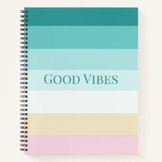 Editable Good Vibes Pastel Gradient Design Notebook