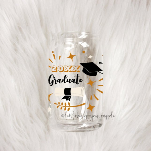 Editable Graduate Drinkware Can Glass (Creator Uploaded)