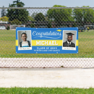 Editable Graduation Banner Then and Now w Photos