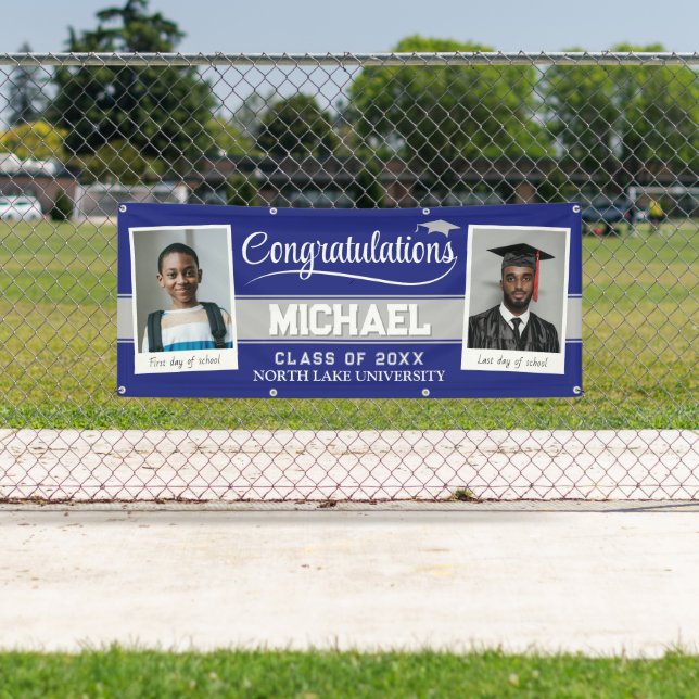 Editable Graduation Banner Then and Now w Photos (Insitu)