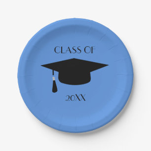 Editable Graduation Hat Paper Plate
