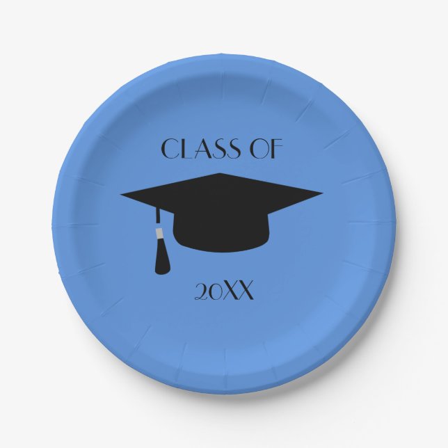 Editable Graduation Hat Paper Plate (Front)