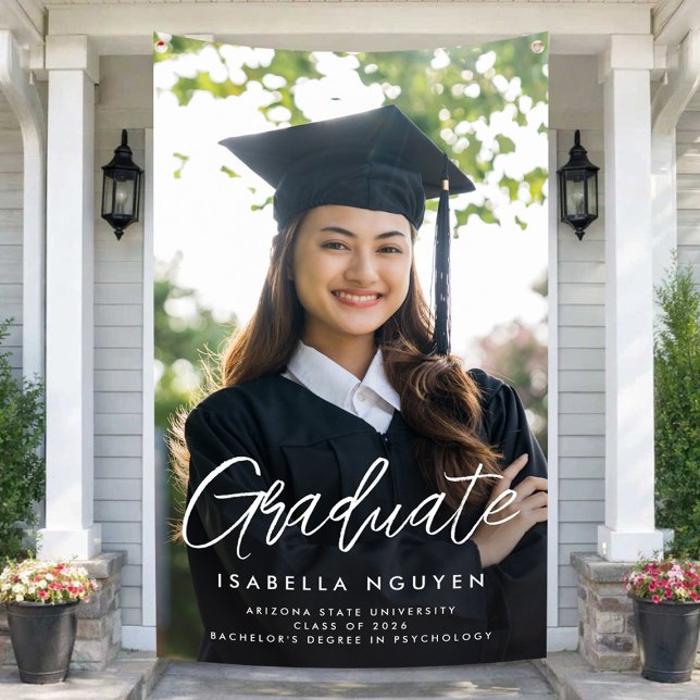 Editable Graduation Sign, Add Your Photo Banner (Creator Uploaded)