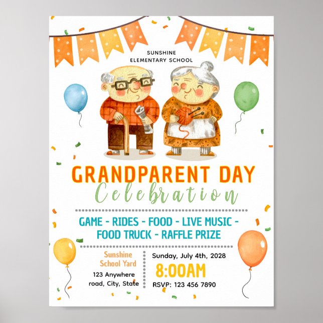 Editable grandparent day flyer poster (Front)