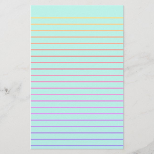 Editable Green Decorative Lined Stationery Paper (Front)