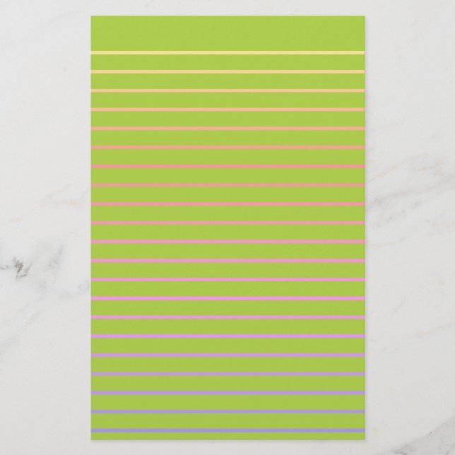 Editable Green Decorative Lined Stationery Paper (Front)