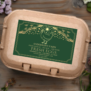 Editable Green Witchy Tarot Eggs Family Farm Label