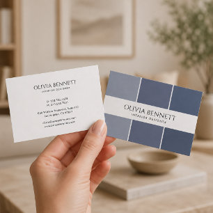 Editable Grey Colour, Modern Interior Designer Business Card