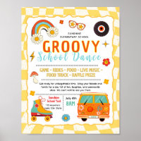 Editable groovy school dance fundraiser flyer