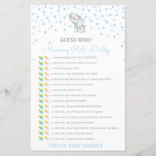 Editable Guess Who, Mum or Dad Baby Shower Game