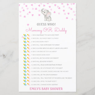 Editable Guess Who, Mum or Dad Baby Shower Game