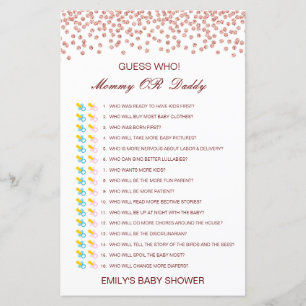 Editable Guess Who, Mum or Dad Baby Shower Game