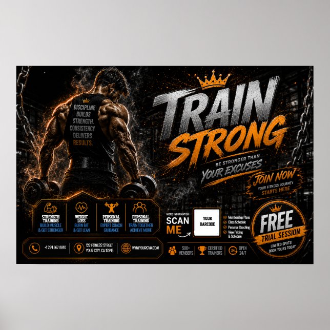 Editable Gym / Fitness Promotion Poster (Front)