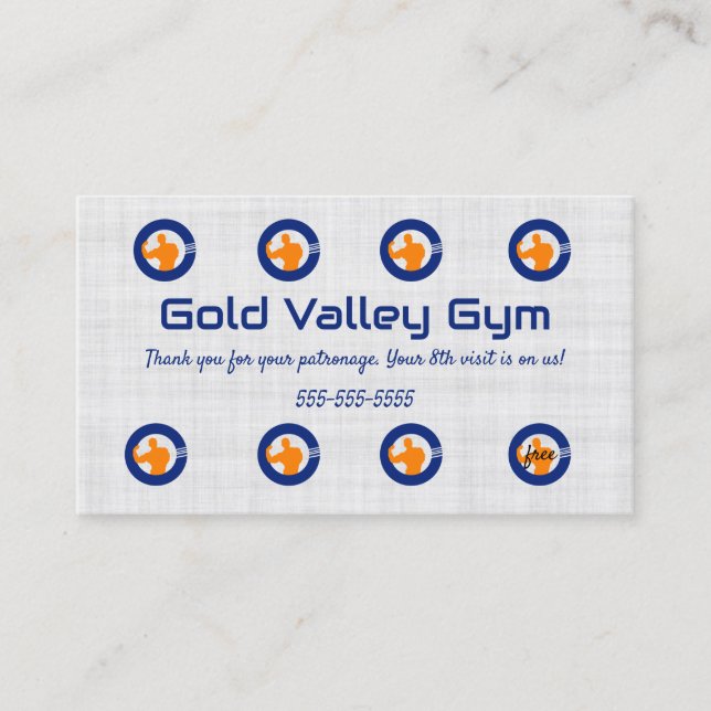 Editable Gym Loyalty Rewards Card (Front)