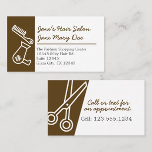 Editable Hair Salon Modern Stylish Business Card