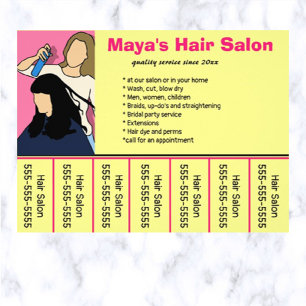 Editable Hair Salon Phone Number Flyer